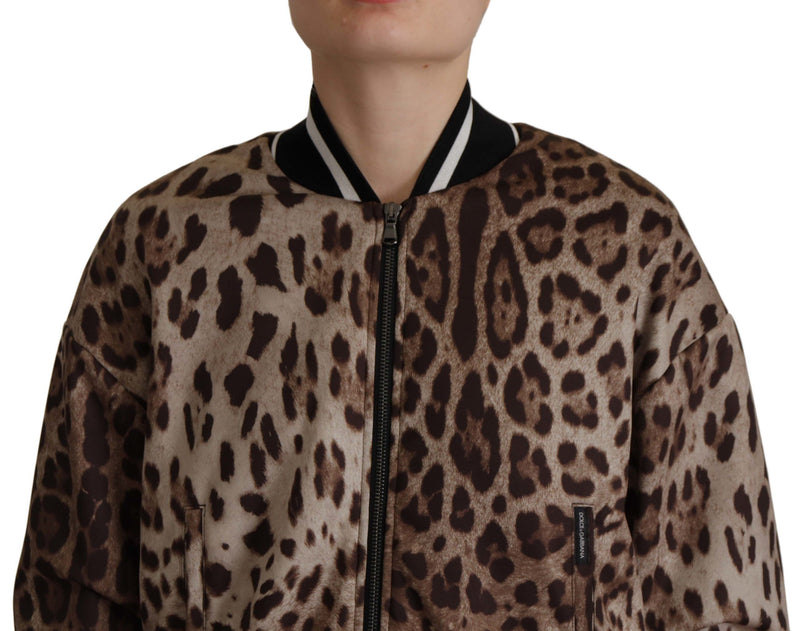 Dolce & Gabbana Elegant Leopard Bomber Jacket