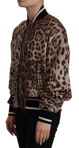 Dolce & Gabbana Elegant Leopard Bomber Jacket