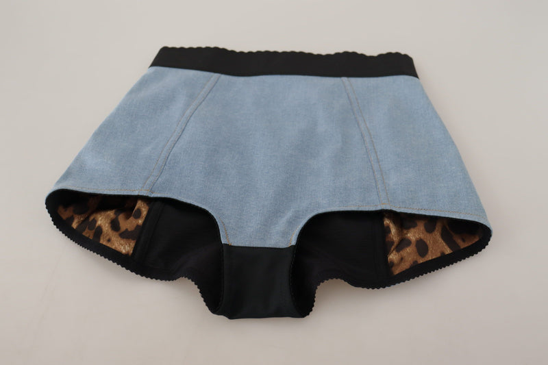 Dolce & Gabbana Light Blue High Waist Hot Pants Shorts