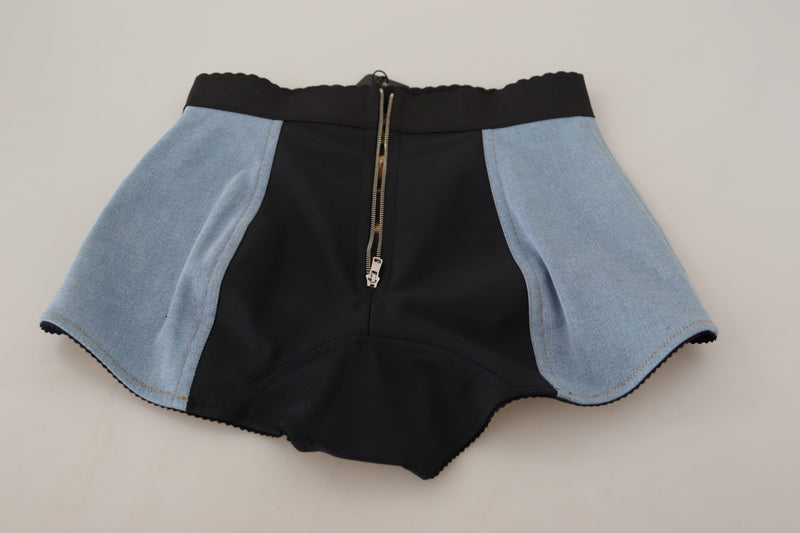 Dolce & Gabbana Light Blue High Waist Hot Pants Shorts