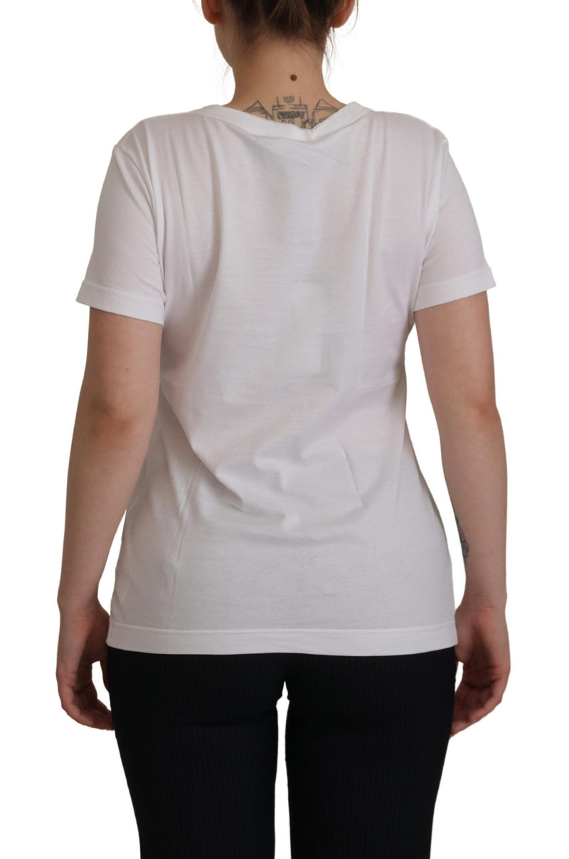 Dolce & Gabbana Elegant White Cotton DG Queen Tee