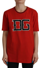 Dolce & Gabbana Radiant Red Cotton Logo Tee