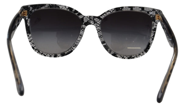 Dolce & Gabbana Elegant White Lace Applique Sunglasses