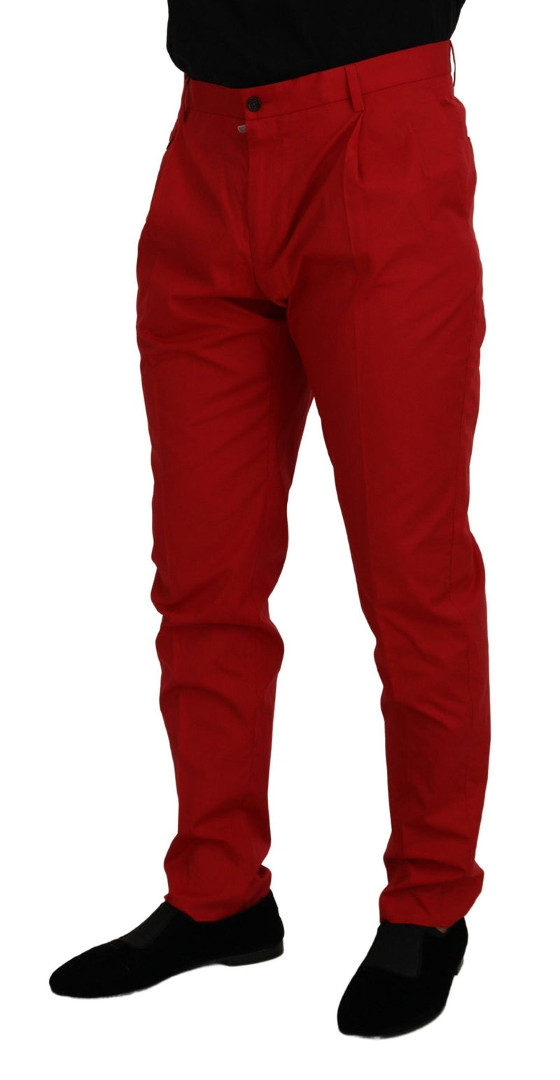 Dolce & Gabbana Elegant Slim Fit Crimson Chinos