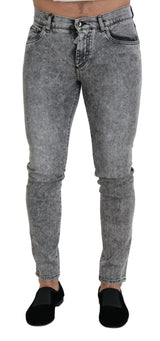 Dolce & Gabbana Chic Slim Fit Gray Denim