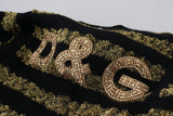 Dolce & Gabbana Elegant Black and Gold Crystal Sweater