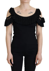 Dolce & Gabbana Elegant Black Cotton Tank Top Blouse