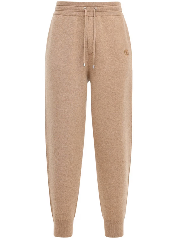 Burberry Elegant Camel Monogram Cashmere Sport Pants