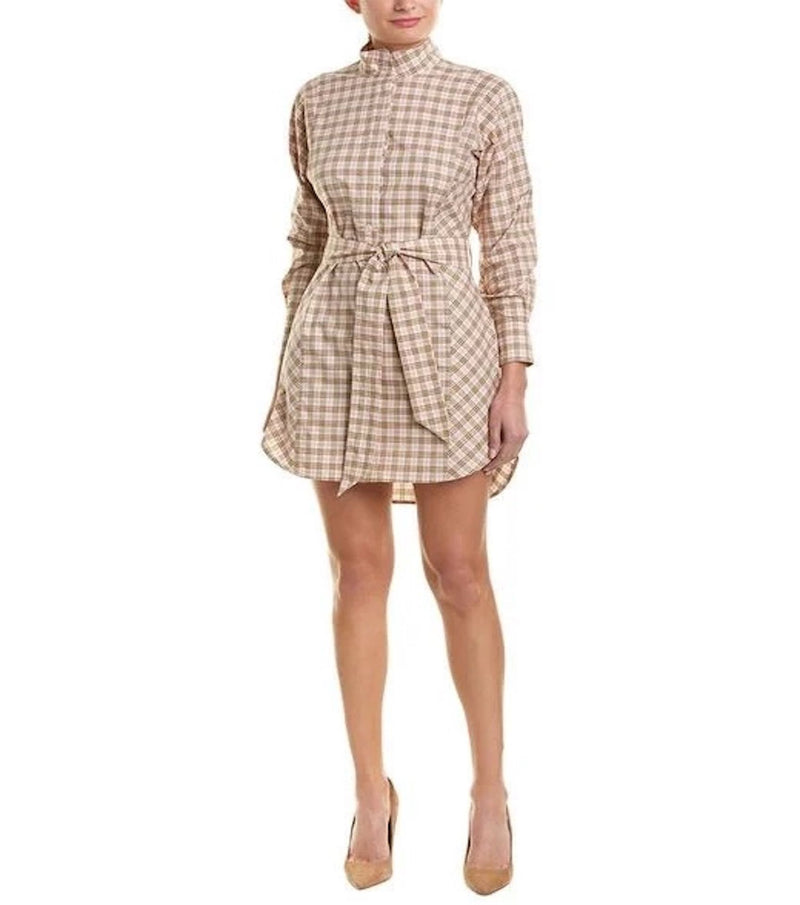 Burberry Iconic Check Cotton Shirt Dress in Sweet Pink