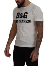 Dolce & Gabbana Chic White Cotton YES! THANKS! Tee