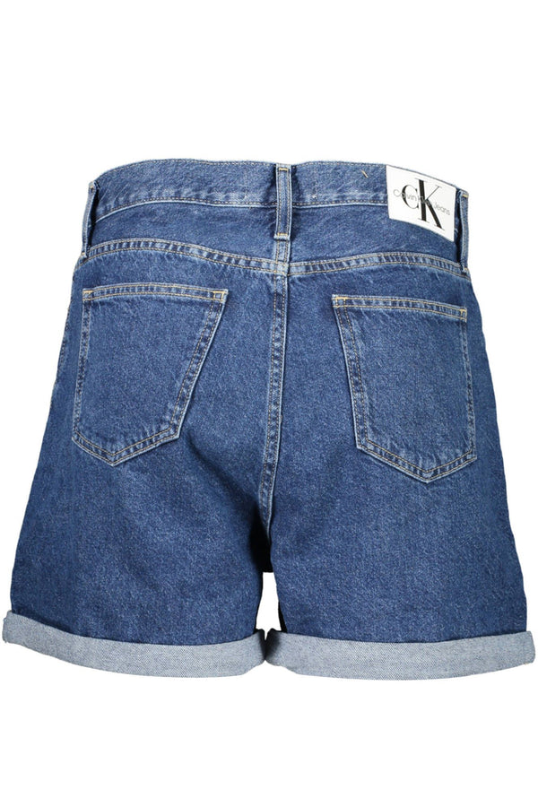 Calvin Klein Chic Blue Denim Shorts with Logo Embellishment