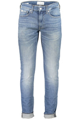 Calvin Klein Blue Cotton Men Slim Jeans