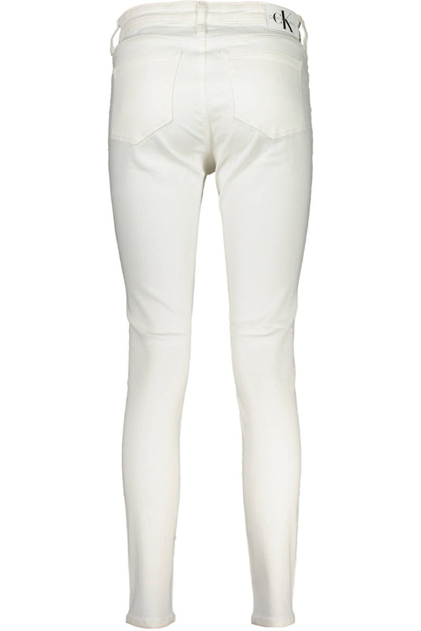 Calvin Klein Chic White Skinny Jeans with Logo Detail