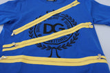 Dolce & Gabbana Chic Blue Logo Tee with Zipper Detail