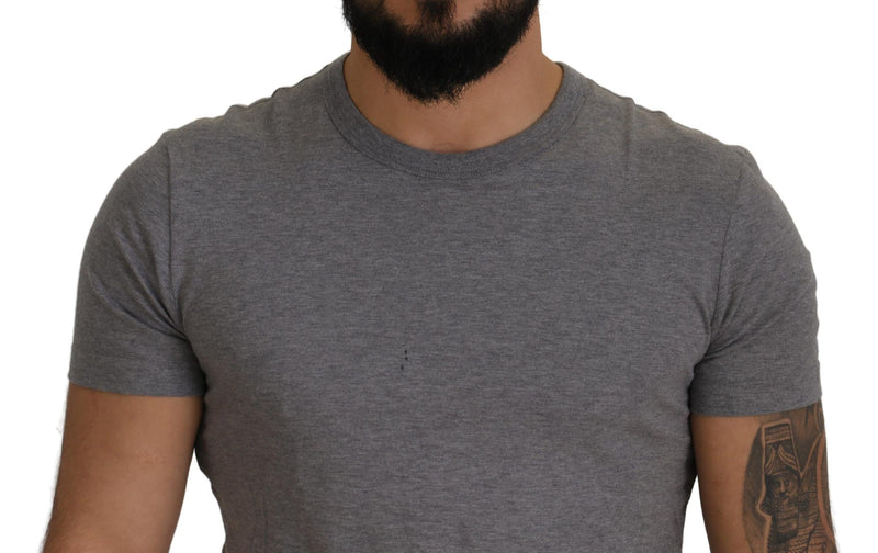 Dolce & Gabbana Classic Grey Crew Neck Cotton Tee