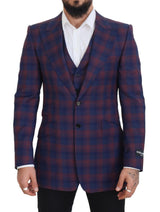 Dolce & Gabbana Elegant Purple Wool Blazer and Vest Set