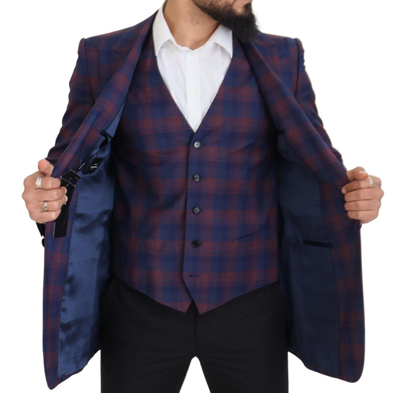 Dolce & Gabbana Elegant Purple Wool Blazer and Vest Set