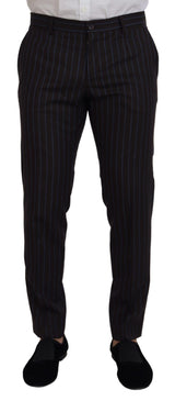 Dolce & Gabbana Elegant Black Striped Virgin Wool Suit