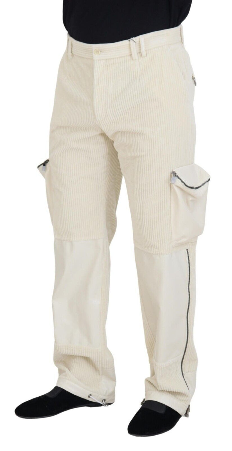 Dolce & Gabbana Elegant Off White Cotton Blend Pants