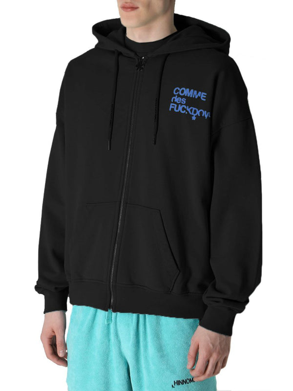 Comme Des Fuckdown Sleek Cotton Hooded Sweatshirt with Logo Print