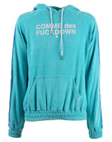 Comme Des Fuckdown Light Blue Cotton Terry Hooded Sweatshirt