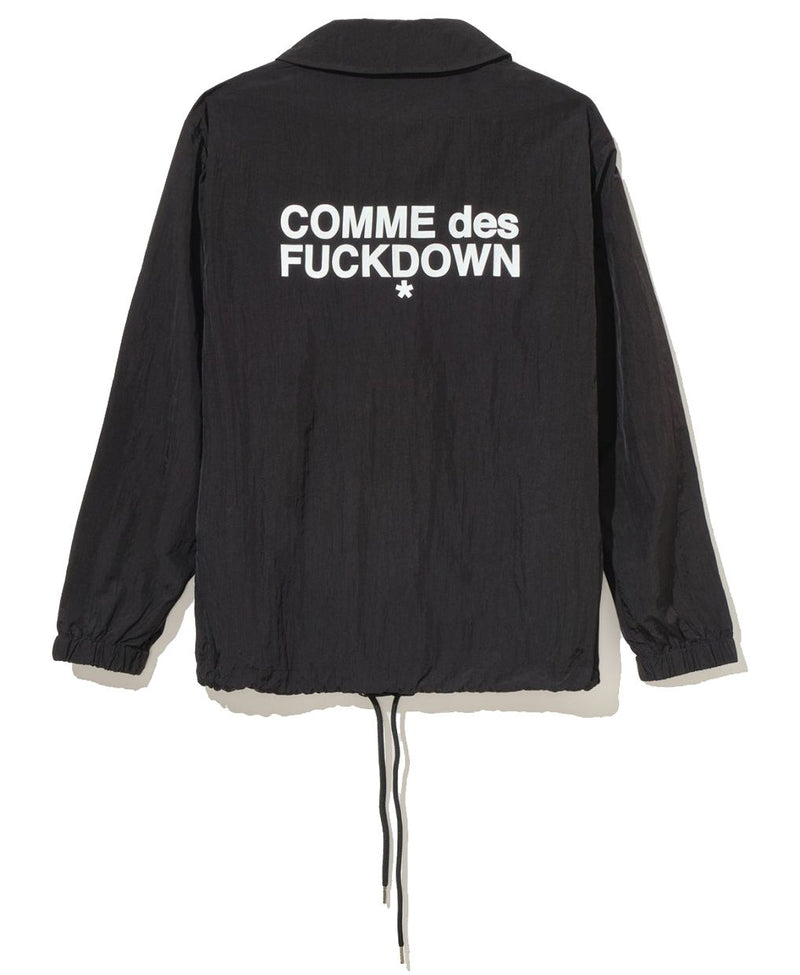 Comme Des Fuckdown Sleek Nylon Bomber Jacket with Signature Prints