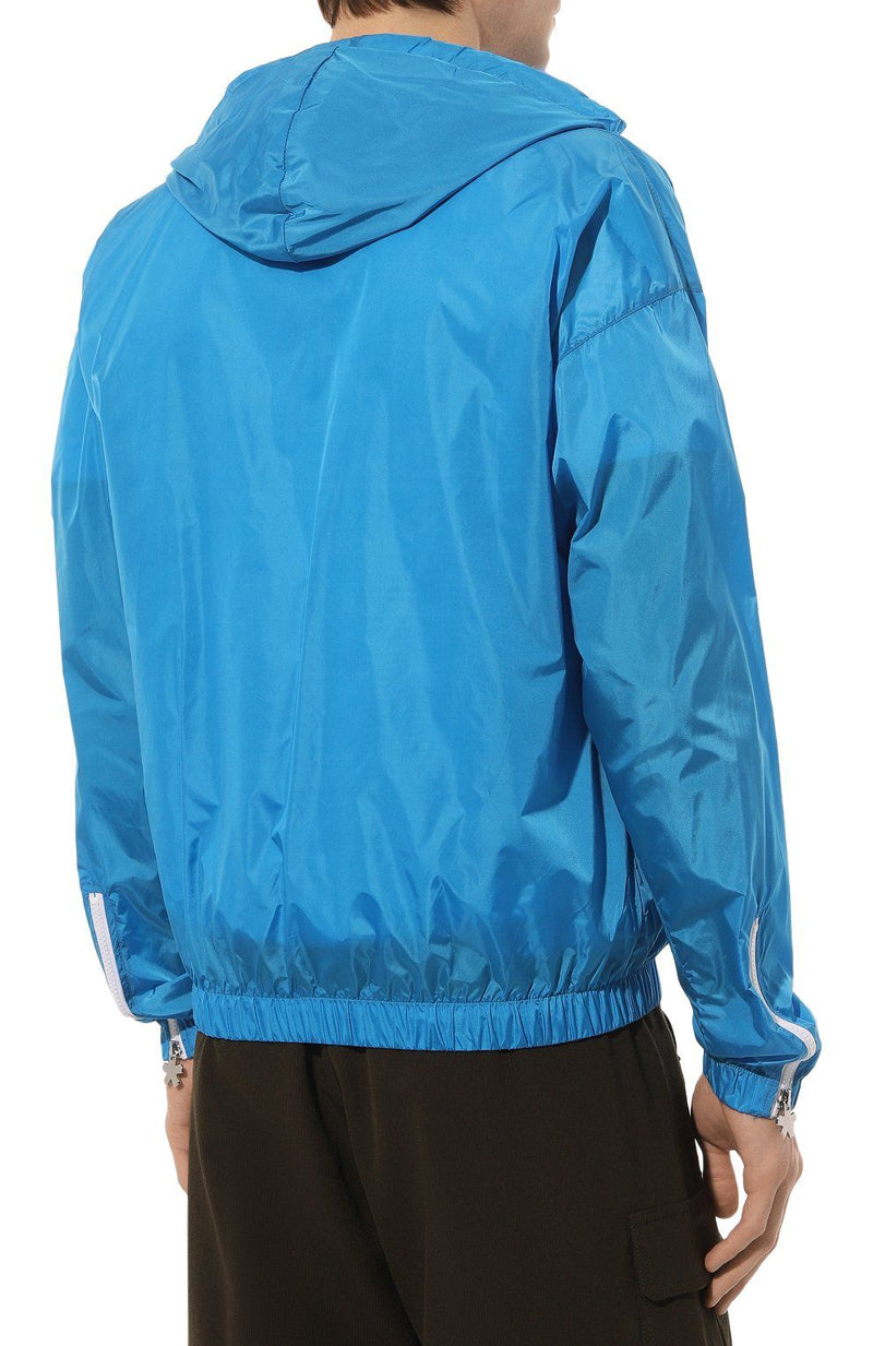 Comme Des Fuckdown Elite Light Blue Nylon Rain Jacket