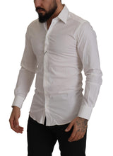 Dolce & Gabbana Elegant White Slim Fit Gold Dress Shirt