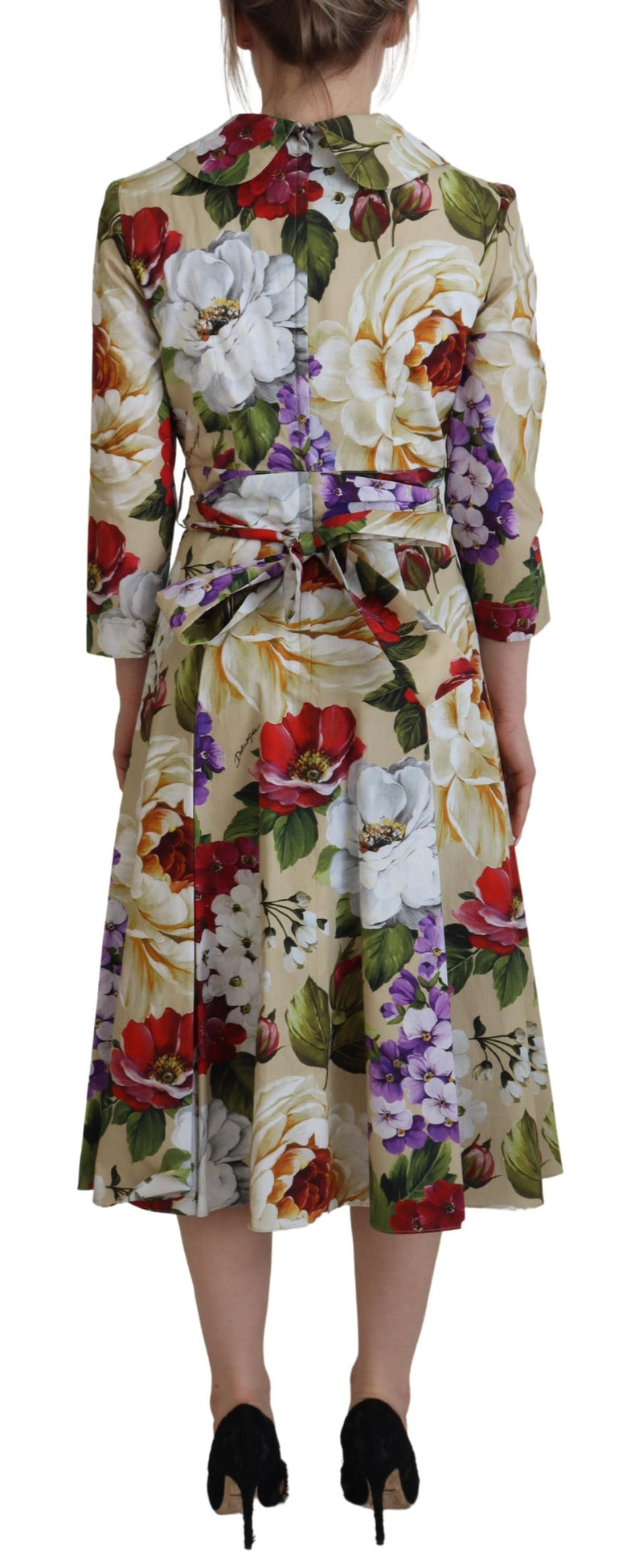 Dolce & Gabbana Exquisite Floral Collared Midi Dress