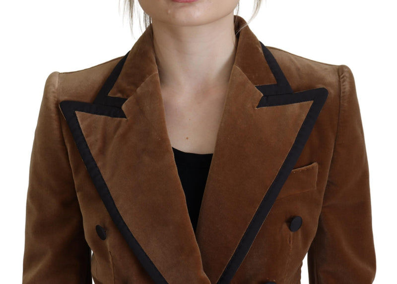 Dolce & Gabbana Elegant Double Breasted Brown Blazer Jacket