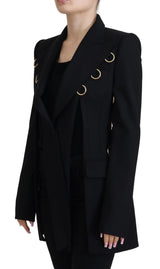 Dolce & Gabbana Elegant Black Wool Blend Jacket with Embellishments