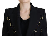 Dolce & Gabbana Elegant Black Wool Blend Jacket with Embellishments