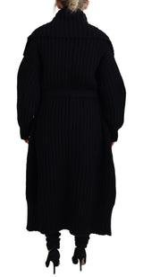 Dolce & Gabbana Elegant Black Long Cardigan Sweater