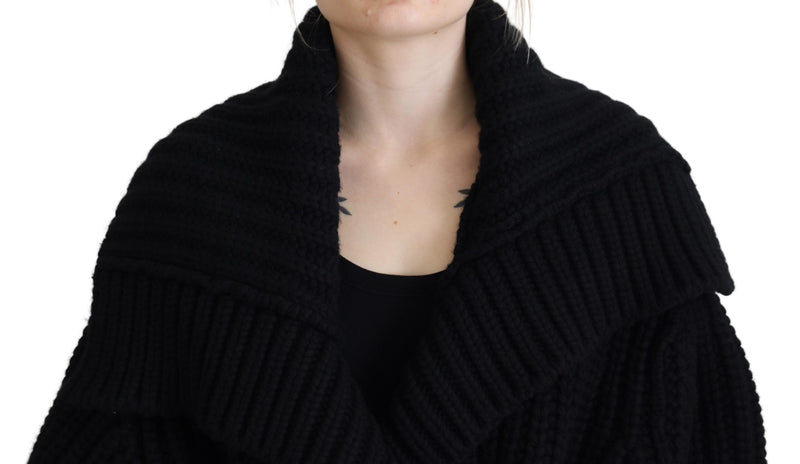 Dolce & Gabbana Elegant Black Long Cardigan Sweater