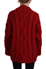 Dolce & Gabbana Elegant Red Virgin Wool Cardigan