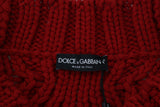 Dolce & Gabbana Elegant Red Virgin Wool Cardigan