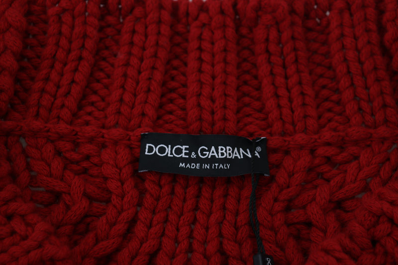 Dolce & Gabbana Elegant Red Virgin Wool Cardigan