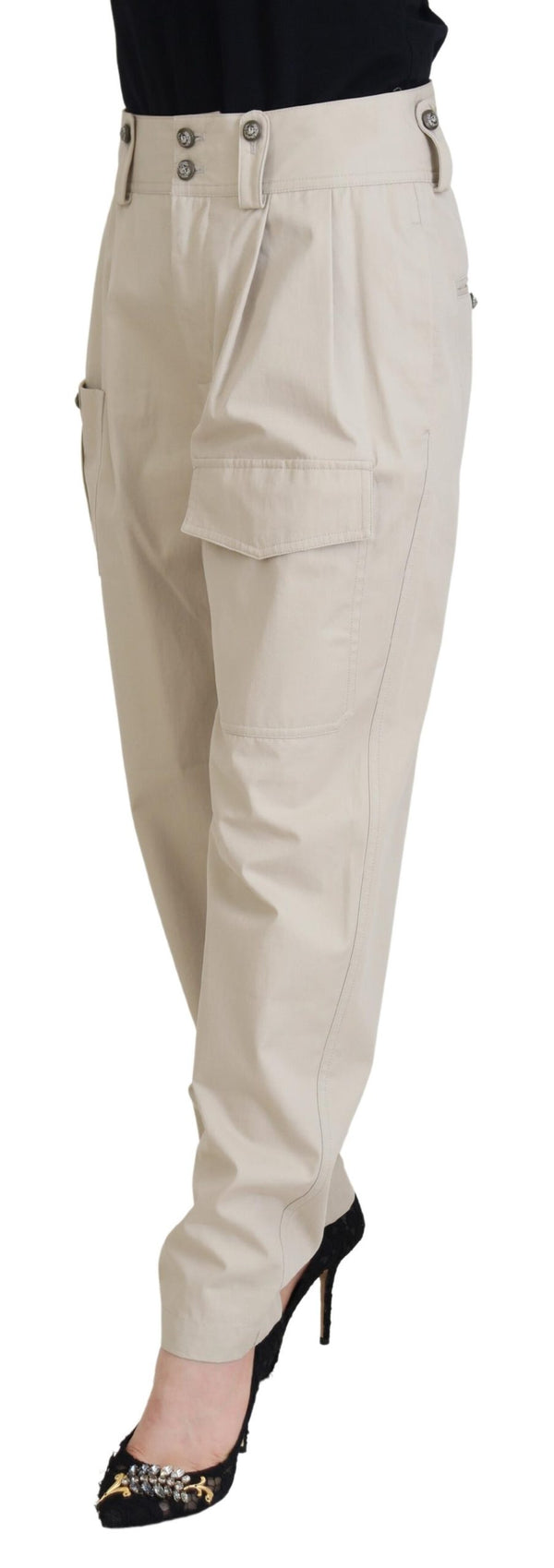 Dolce & Gabbana Elegant Beige Cotton Trousers