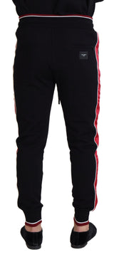 Dolce & Gabbana Chic Black Jogging Sweatpants with Red Detail