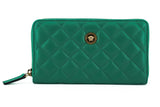 Versace Elegant Quilted Leather Zip Wallet