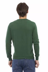 Baldinini Trend Green Cotton Men Sweater