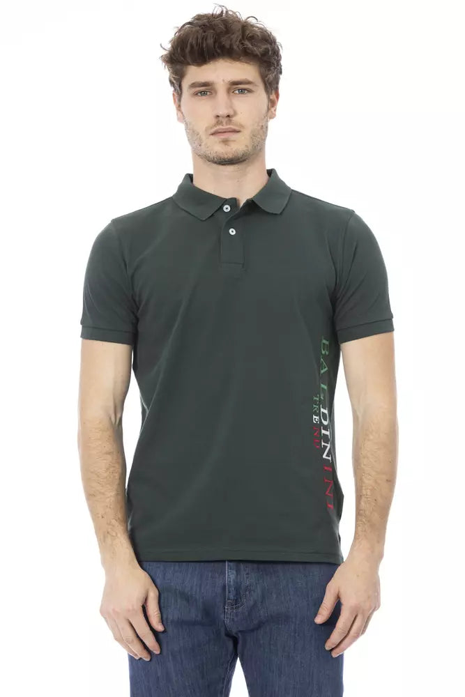 Baldinini Trend Green Cotton Men Polo