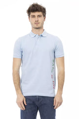 Baldinini Trend Light Blue Cotton Men Polo