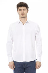 Baldinini Trend White Cotton Men Shirt