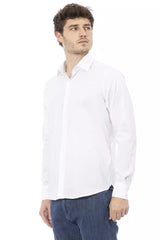 Baldinini Trend White Cotton Men Shirt