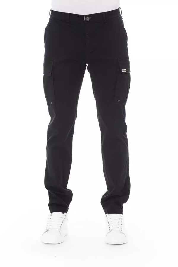 Baldinini Trend Black Cotton Men Cargo Pant