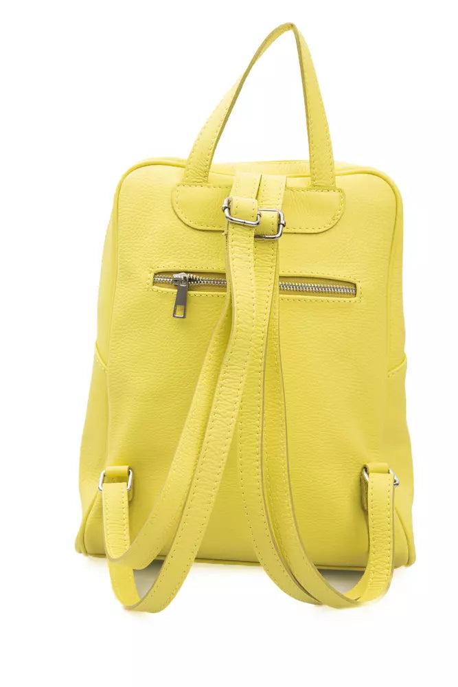 Baldinini Trend Yellow Leather Women Backpack