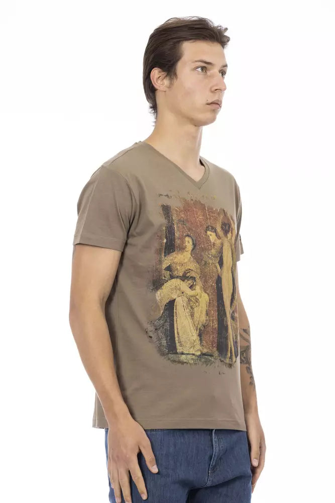 Trussardi Action Brown Cotton Men T-Shirt