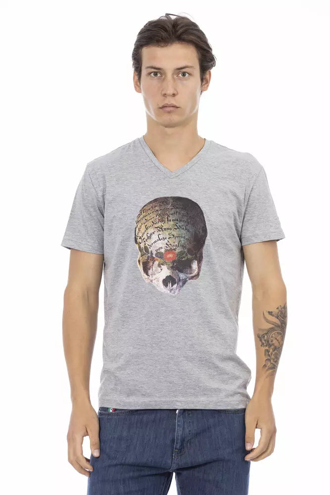 Trussardi Action Gray Cotton Men T-Shirt