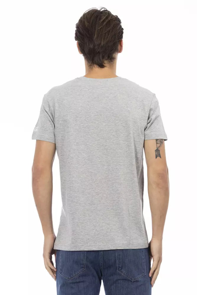 Trussardi Action "Gray Cotton Men T-Shirt"